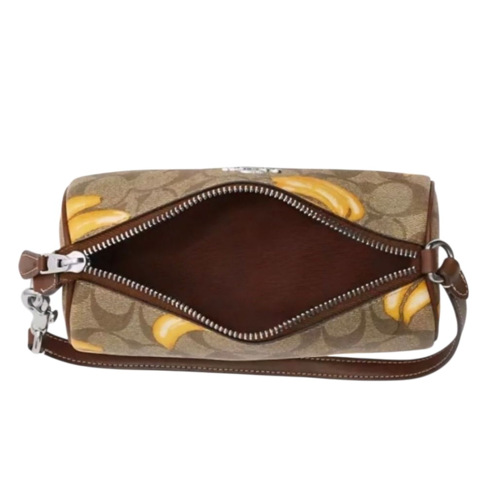Coach Nolita Barrel Bag In Signature Canvas With Banana Print - Picture 10 of 14